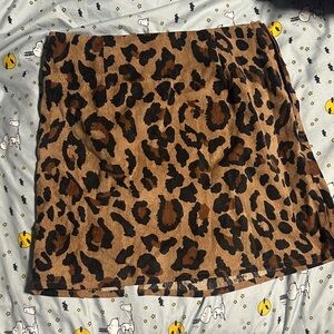 SHEIN Animal Print Mini Skirt - Brown and Black